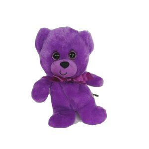 First And Main Rainbow Bear Plush Teddy Bear Purple 8 inch  #1462